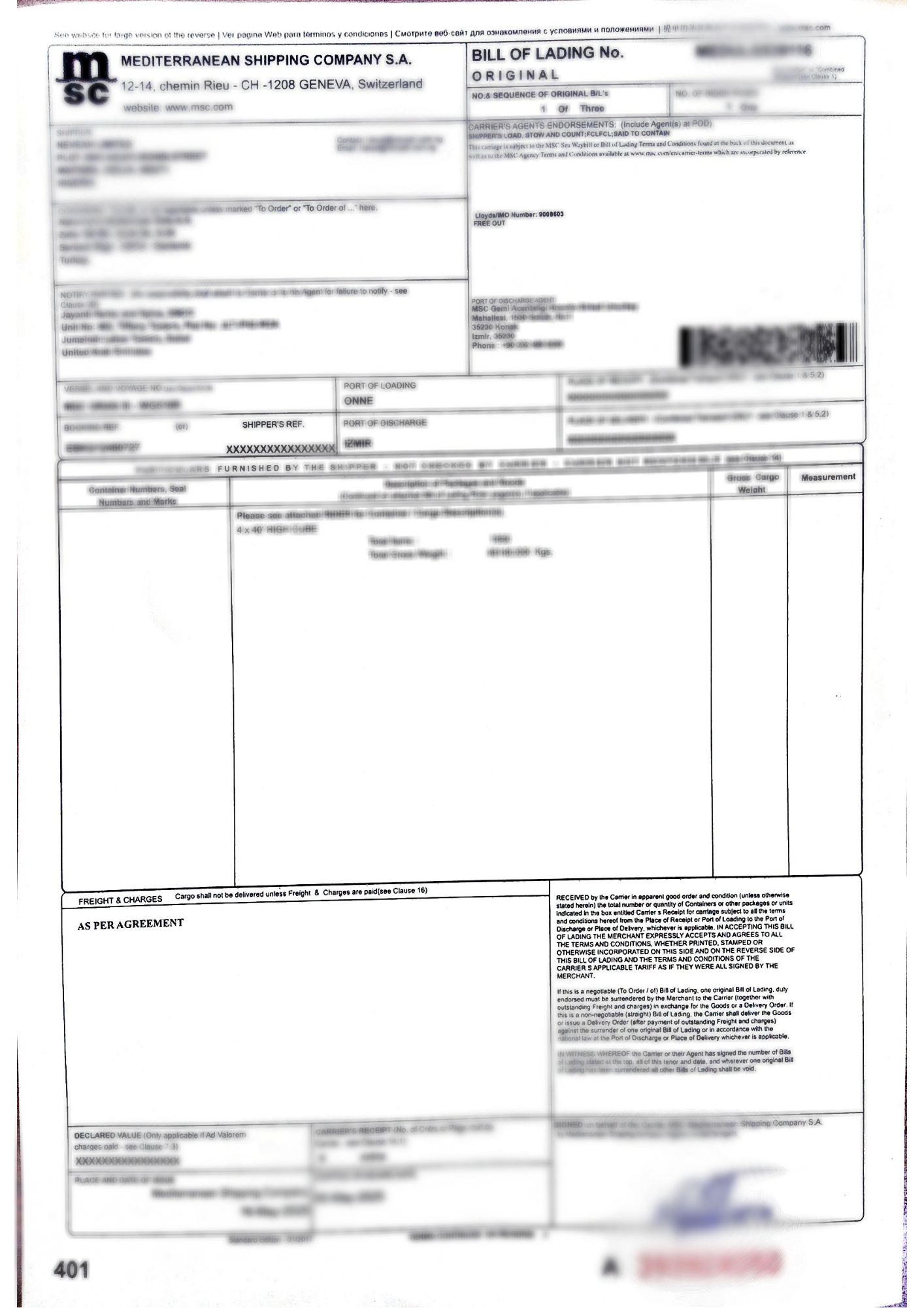 Sample Letter of Credit