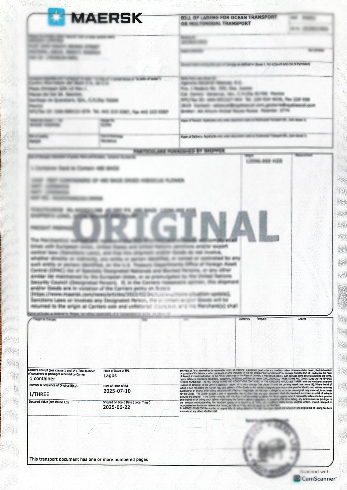 Sample Letter of Credit