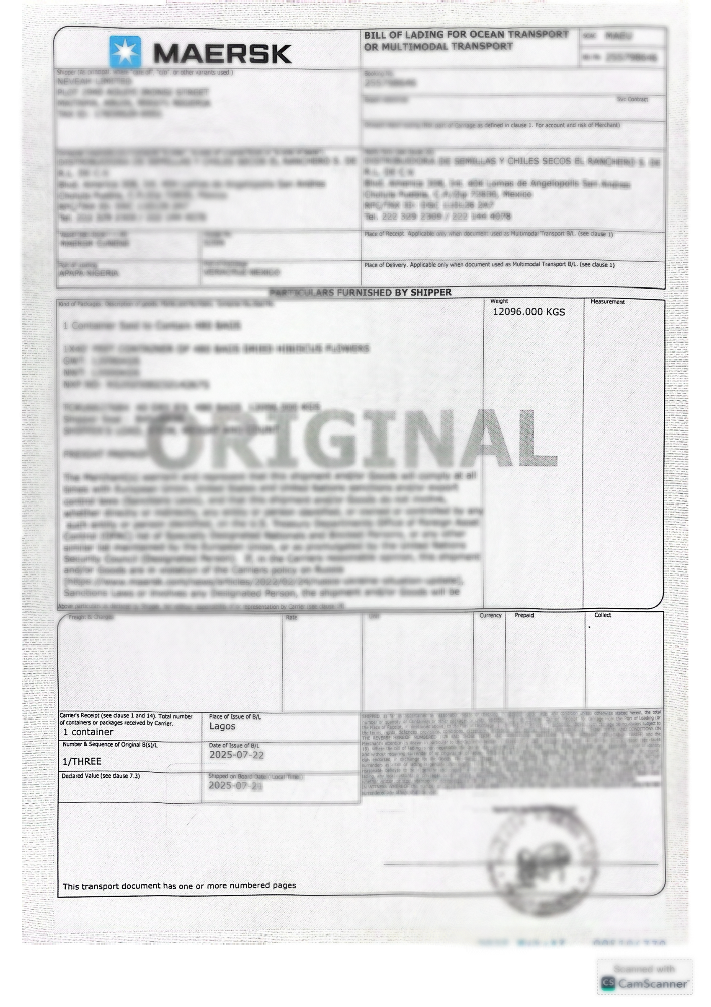 Sample Letter of Credit