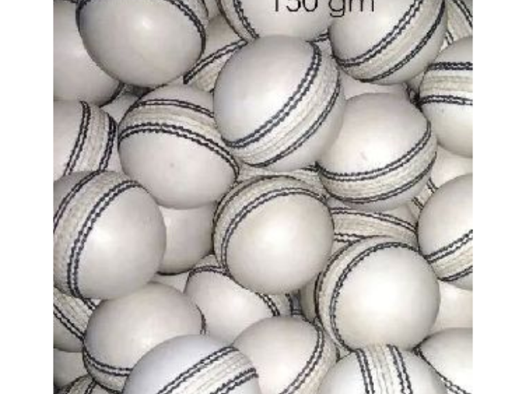 156g White Leather Cricket Ball