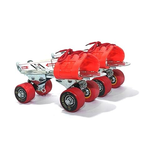 JJ JONEX Deluxe with Brake Adjustable Quad Roller Skates Suitable for Age Group 6 -15 Years (MYC)